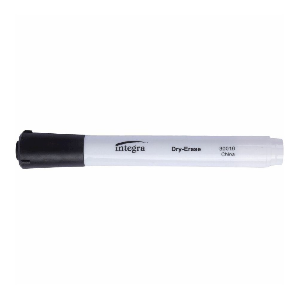 Integra Chisel Point Dry-erase Markers - Black Ink - Fiber Tip - Writing - 1 Dozen. Picture 8