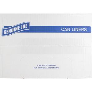 Genuine Joe Linear Low Density Can Liners - Medium Size - 30 gal Capacity - 36" Length x 30" Width x 0.60 mil (15 Micron) Thickness - Low Density - Brown, Black - Multipurpose - No - 250 / Carton. Picture 3