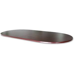 Lorell Essentials Oval Conference Table - Laminated Oval Top - Slab Base - 36" Table Top Length x 72" Table Top Width x 1.25" Table Top Thickness - 29.50" Height - Assembly Required - Mahogany - 1 Eac. Picture 7
