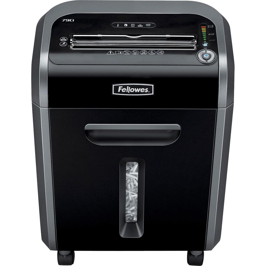 Fellowes Powershred&reg; 79Ci 100% Jam Proof Cross-Cut Shredder - Non-continuous Shredder - Cross Cut - 16 Per Pass - for shredding Staples, Credit Card, CD, DVD, Paper Clip, Junk Mail, Paper - 0.156". Picture 10