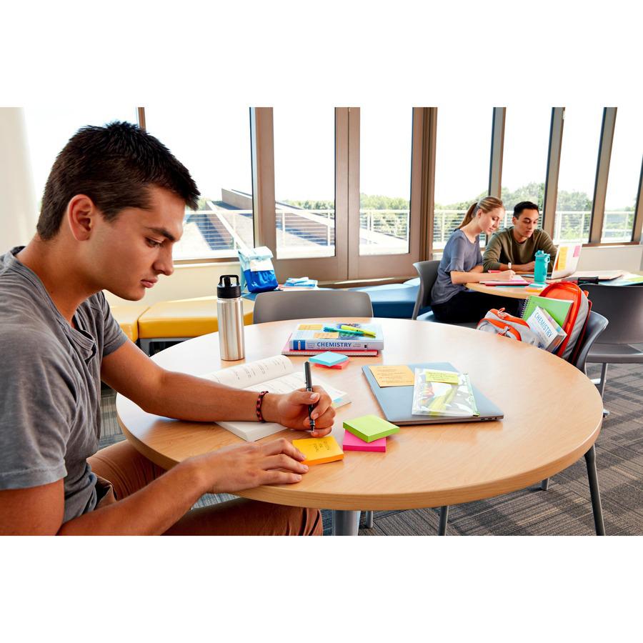 Post-it&reg; Super Sticky Notes - Energy Boost Color Collection - 180 - 4" x 6" - Rectangle - 45 Sheets per Pad - Ruled - Vital Orange, Tropical Pink, Blue Paradise, Limeade - Paper - Self-adhesive, R. Picture 7