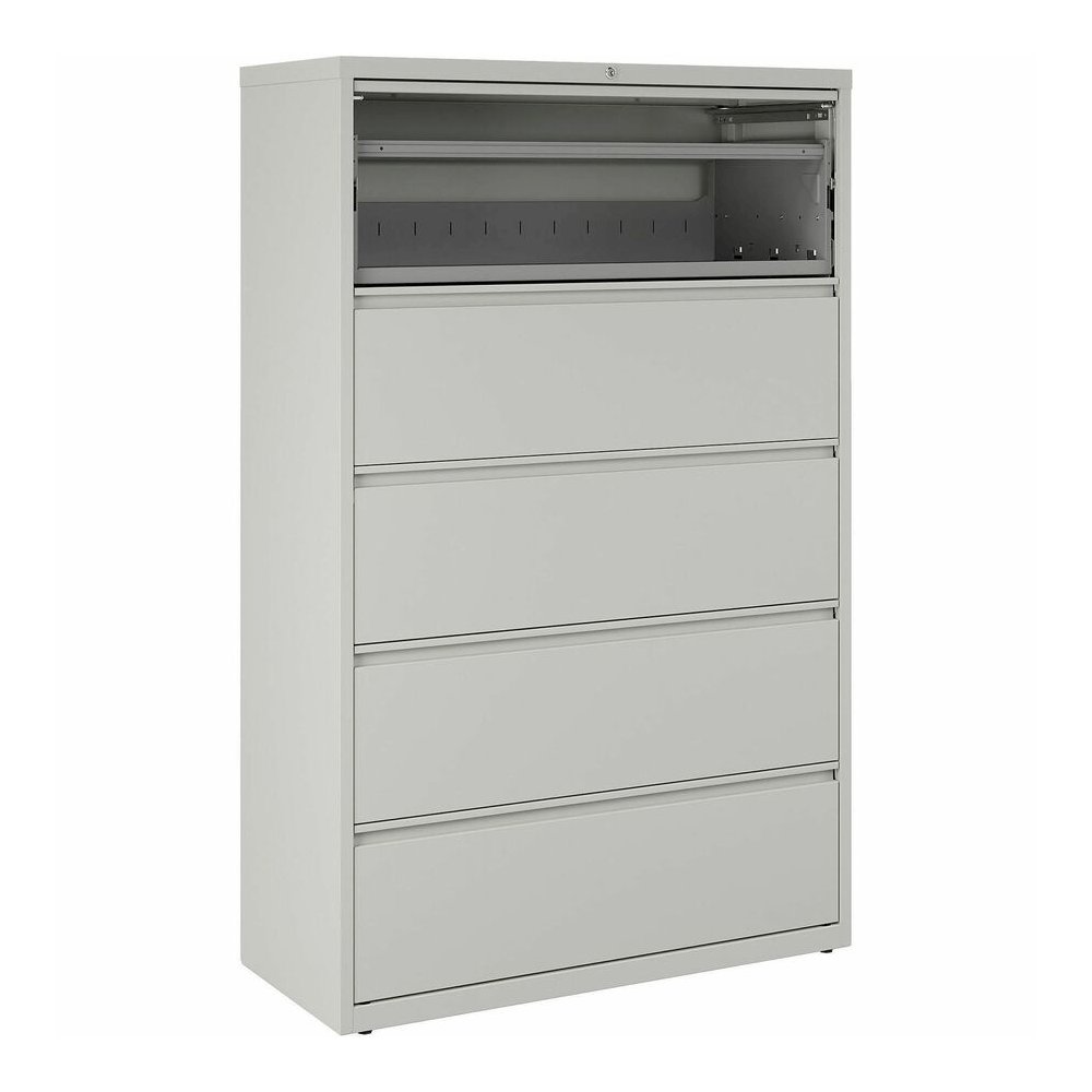 Lorell Fortress Series Lateral File - 42" Width x 18.6" Depth x 67.7" Height - 5 x Drawer(s) for File - Legal, Letter, A4 - Lateral - Rust Proof, Leveling Glide, Interlocking, Ball-bearing Suspension,. Picture 14