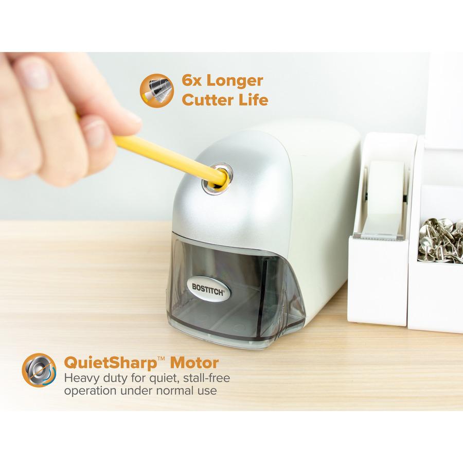 Bostitch Electric Pencil Sharpener - Desktop - 1 Hole(s) - 3.5" Height x 7.5" Width x 4.3" Depth - Gray, Silver - 1 Each. Picture 6