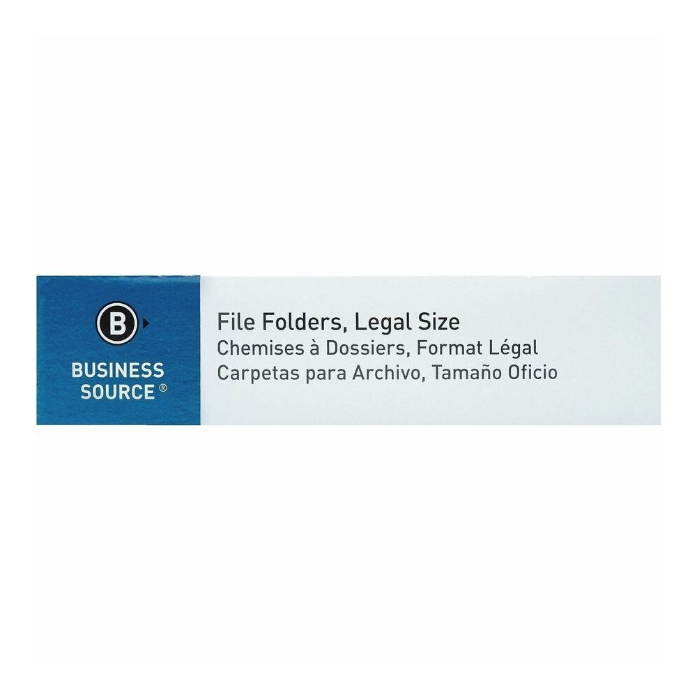 Business Source 1/3 Tab Cut Legal Recycled Top Tab File Folder - 8 1/2" x 14" - 3/4" Expansion - Top Tab Location - Assorted Tab Position - 1 Plys - Manila Paper - Manila - Tab - 10% Recycled - 100 / . Picture 14