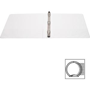 Business Source Round-ring View Binder - 1/2" Binder Capacity - Letter - 8 1/2" x 11" Sheet Size - 125 Sheet Capacity - Fastener: Round Ring - Pocket: 2, Internal - Polypropylene - White - Wrinkle-fre. Picture 5