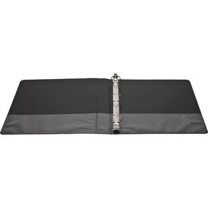 Business Source Round-ring View Binder - 1" Binder Capacity - Letter - 8 1/2" x 11" Sheet Size - 225 Sheet Capacity - Fastener: Round Ring - Pocket: 2, Internal - Polypropylene, Chipboard - Black - Wr. Picture 10