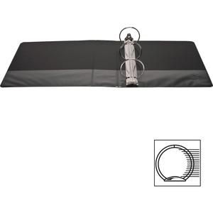 Business Source Round-ring View Binder - 3" Binder Capacity - Letter - 8 1/2" x 11" Sheet Size - 625 Sheet Capacity - Fastener: Round Ring - Pocket: 2, Internal - Polypropylene - Black - Wrinkle-free,. Picture 11