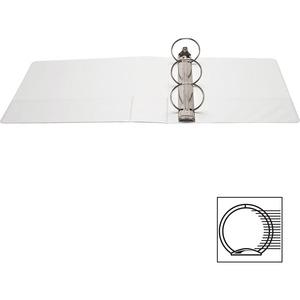 Business Source Round-ring View Binder - 3" Binder Capacity - Letter - 8 1/2" x 11" Sheet Size - 625 Sheet Capacity - Fastener: Round Ring - Pocket: 2, Internal - Polypropylene - White - Wrinkle-free,. Picture 3