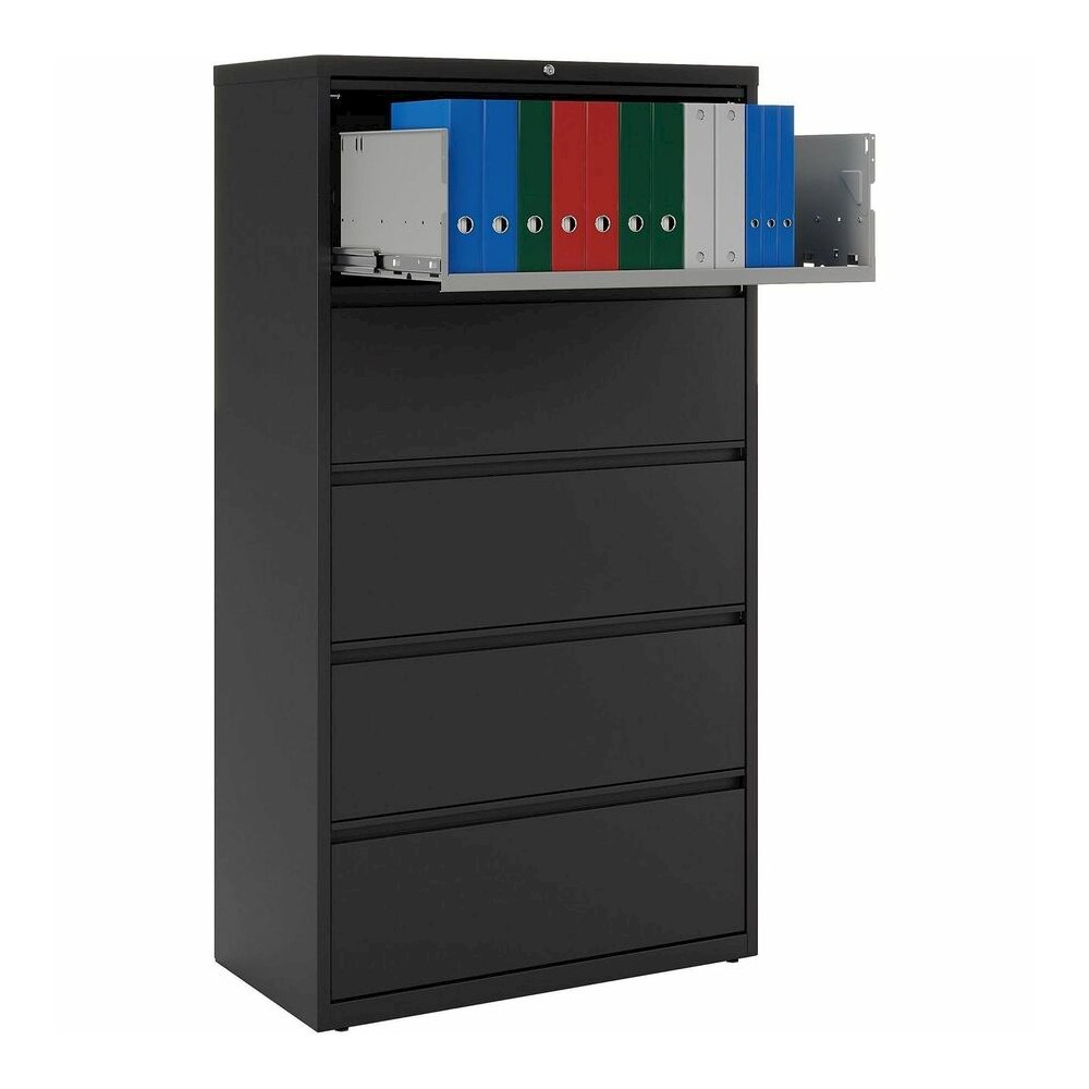 Lorell Fortress Series Lateral File - 36" Width x 18.6" Depth x 67.7" Height - 5 x Drawer(s) for File - Letter, Legal, A4 - Lateral - Rust Proof, Interlocking, Leveling Glide, Ball-bearing Suspension,. Picture 14