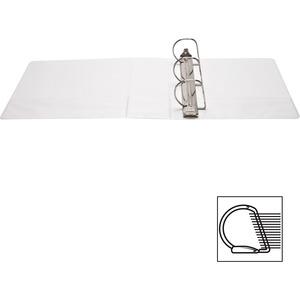 Business Source Basic D-Ring White View Binders - 4" Binder Capacity - Letter - 8 1/2" x 11" Sheet Size - Fastener: D-Ring - Polypropylene - White - 1.75 lb - No - Clear Overlay - 1 Each. Picture 8