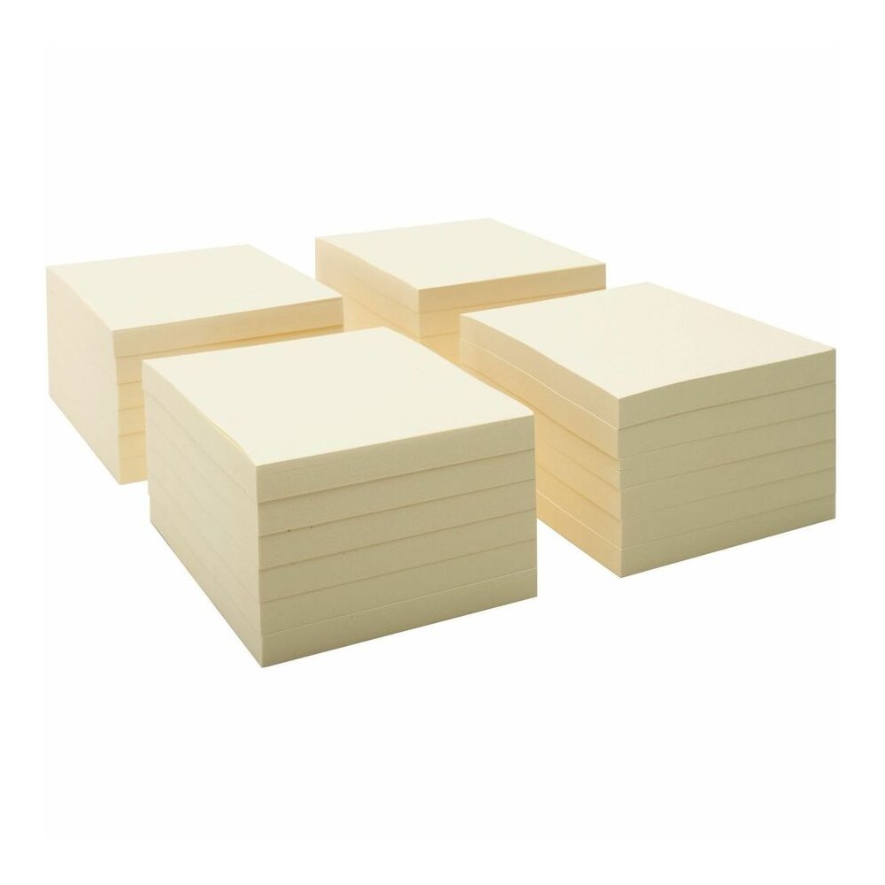 Business Source Yellow Repostionable Adhesive Notes - 3" Flag/Note Width x 3" Flag/Note Length - Square - Yellow - Repositionable, Solvent-free Adhesive - 24 / Pack. Picture 14