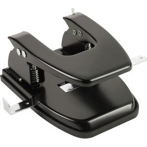 Business Source Heavy-duty 2-Hole Punch - 2 Punch Head(s) - 30 Sheet of 20lb Paper - 9/32" Punch Size - Round Shape - Steel, Rubber - Black. Picture 7
