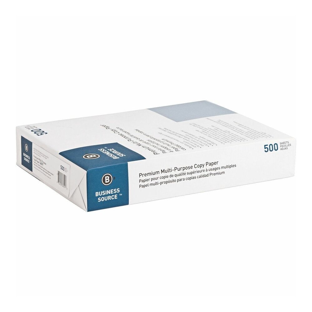 Business Source Premium Multipurpose Copy Paper - White - 92 Brightness - Letter - 8 1/2" x 11" - 20 lb Basis Weight - Acid-free - White - 2500 Sheets - 500 Sheets per Ream - 5 / Carton. Picture 12