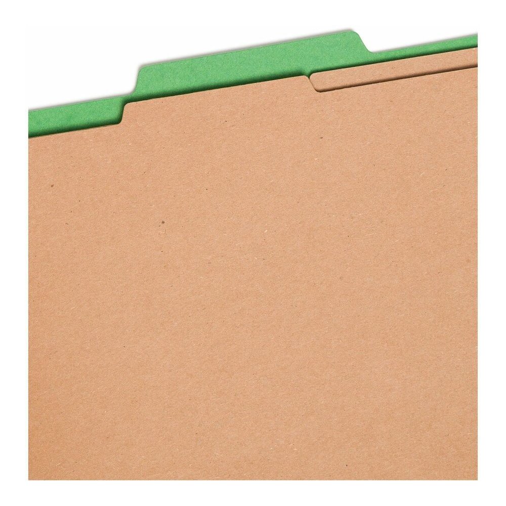 Smead SafeSHIELD 2/5 Tab Cut Letter Recycled Classification Folder - 8 1/2" x 11" - 2" Expansion - 2 x 2S Fastener - 2" for Folder, Divider - Top Tab Location - Right of Center Tab Position - 2 Divide. Picture 11