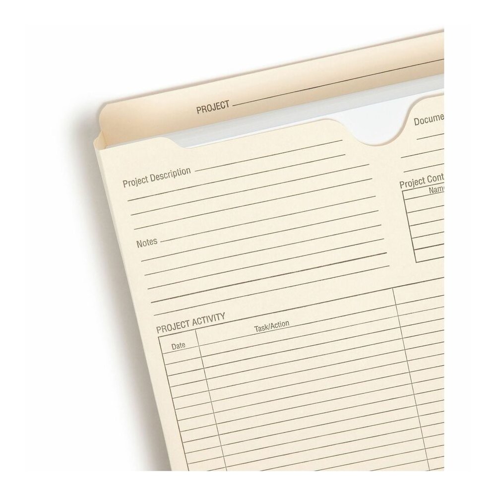 Smead Straight Tab Cut Letter Recycled File Jacket - 8 1/2" x 11" - 2" Expansion - Top Tab Location - 11 pt. - 2 Plys - Manila - Reinforced Tab, Slip Resistant - 10% Recycled - 50 / Box. Picture 9