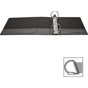 Business Source Basic D-Ring View Binders - 4" Binder Capacity - Letter - 8 1/2" x 11" Sheet Size - Fastener: D-Ring - Polypropylene - Black - No - Clear Overlay - 1 Each. Picture 9