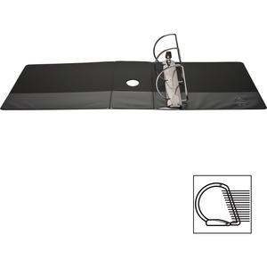 Business Source Basic D-Ring View Binders - 5" Binder Capacity - Letter - 8 1/2" x 11" Sheet Size - Fastener: D-Ring - Polypropylene - Black - No - Clear Overlay - 1 Each. Picture 8