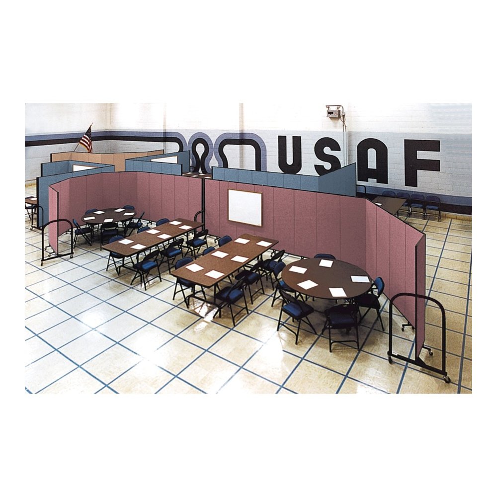 Screenflex Portable Room Dividers - 72" Height x 20.4 ft Length - Black Metal Frame - Polyester - Stone - 1 Each. Picture 18
