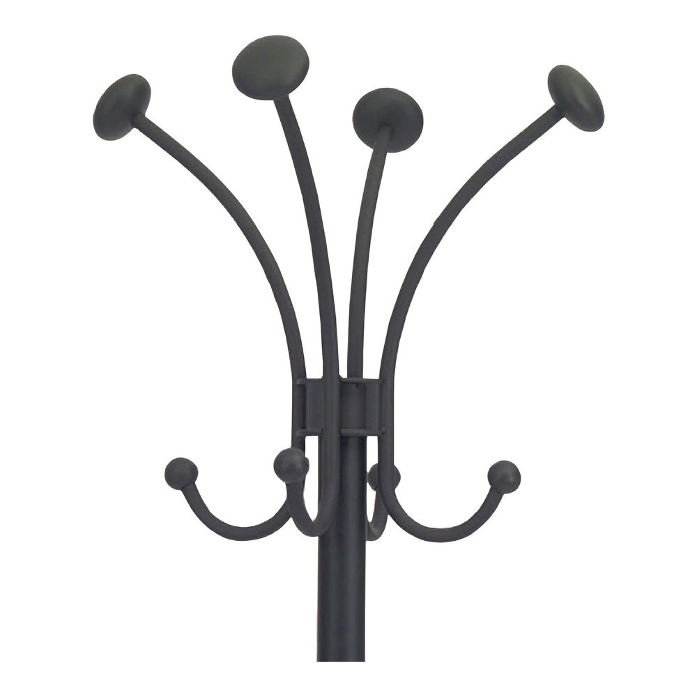 Alba Four Double Peg Coat Stand - 8 Pegs - for Coat, Clothes - Black - 1 Each. Picture 6
