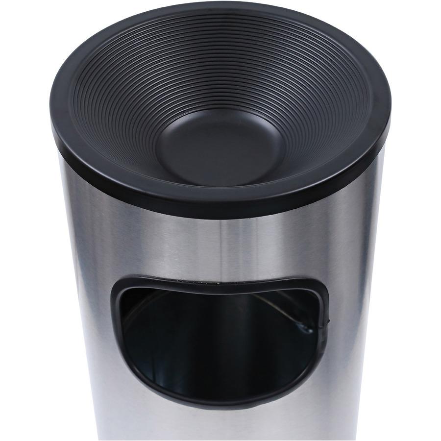 Genuine Joe Fire-safe 3-Gallon Ashtray Receptacle - 3 gal Capacity - Removable Lid, Fire-Safe, Compact - Aluminum, Stainless Steel - Stainless Steel - 1 Each. Picture 6