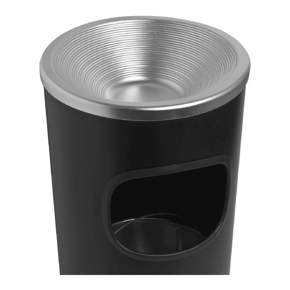 Genuine Joe Fire-safe 3-Gallon Ashtray Receptacle - 3 gal Capacity - Removable Lid, Fire-Safe - 28" Height x 11" Width - Aluminum, Stainless Steel - Aluminum, Black - 1 Each. Picture 10