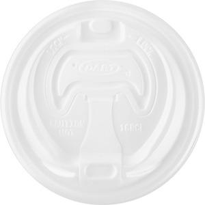 Dart Reclosable Hot Beverage Cup Lids - 100 / Pack - White. Picture 2