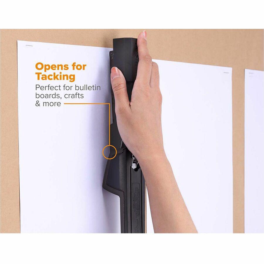 Bostitch Epic Antimicrobial Office Stapler - 25 Sheets Capacity - 210 Staple Capacity - Full Strip - 1/4" Staple Size - 1 Each - Black. Picture 14