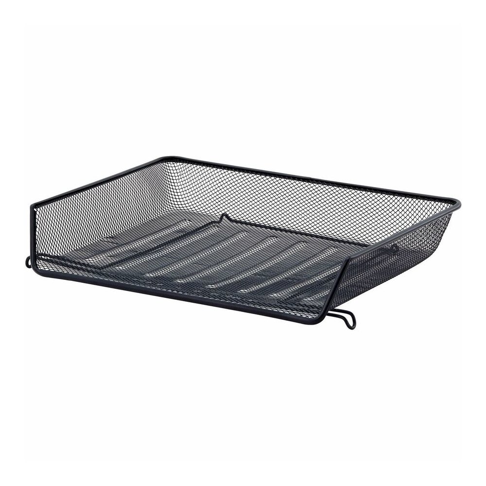 Lorell Side-loading Mesh Document Tray - 3" Height x 14.25" Width x 10.75" Depth - Stackable - Powder Coated - Black - Steel - 1 Set. Picture 16