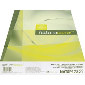 Nature Saver 2/5 Tab Cut Legal Recycled Classification Folder - 8 1/2" x 14" - 2" for Folder, 2" Fastener Capacity, 2" Fastener Capacity - Top Tab Location - Right of Center Tab Position - 1 Divider -. Picture 7