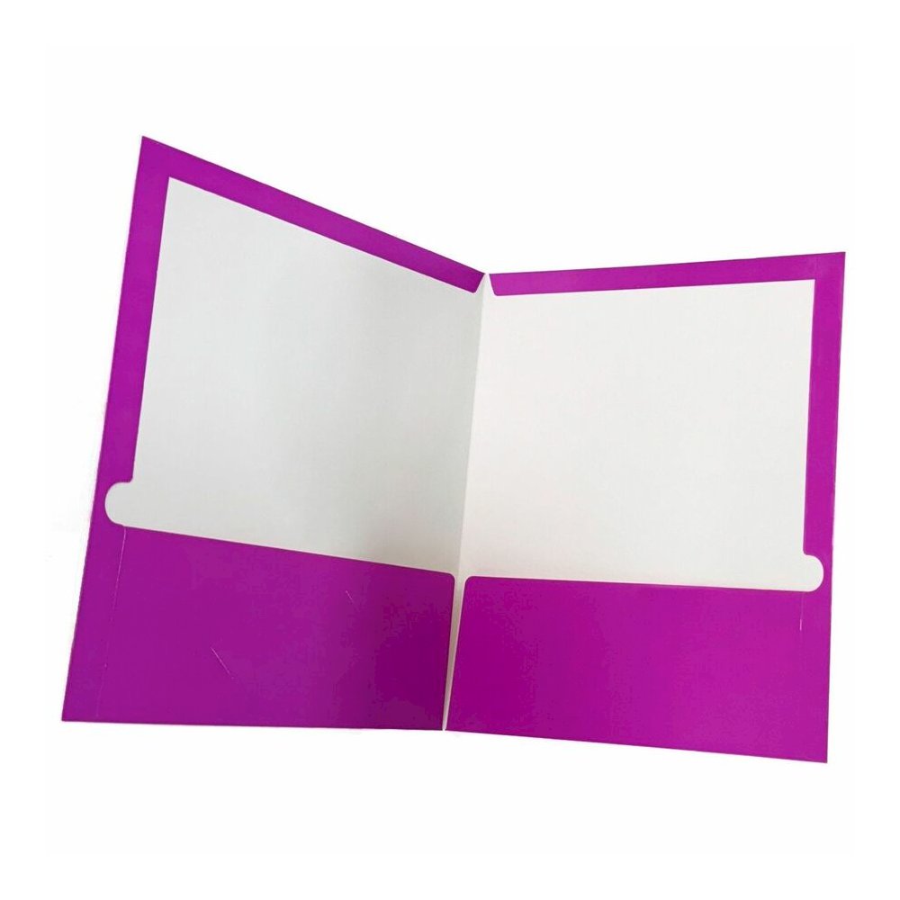 Business Source Letter No Pocket Folder - 8 1/2" x 11" - 100 Sheets Capacity - 2 Internal Pocket - Card Paper - Purple - Durable, Laminated, Die-cut - 1 Box. Picture 12