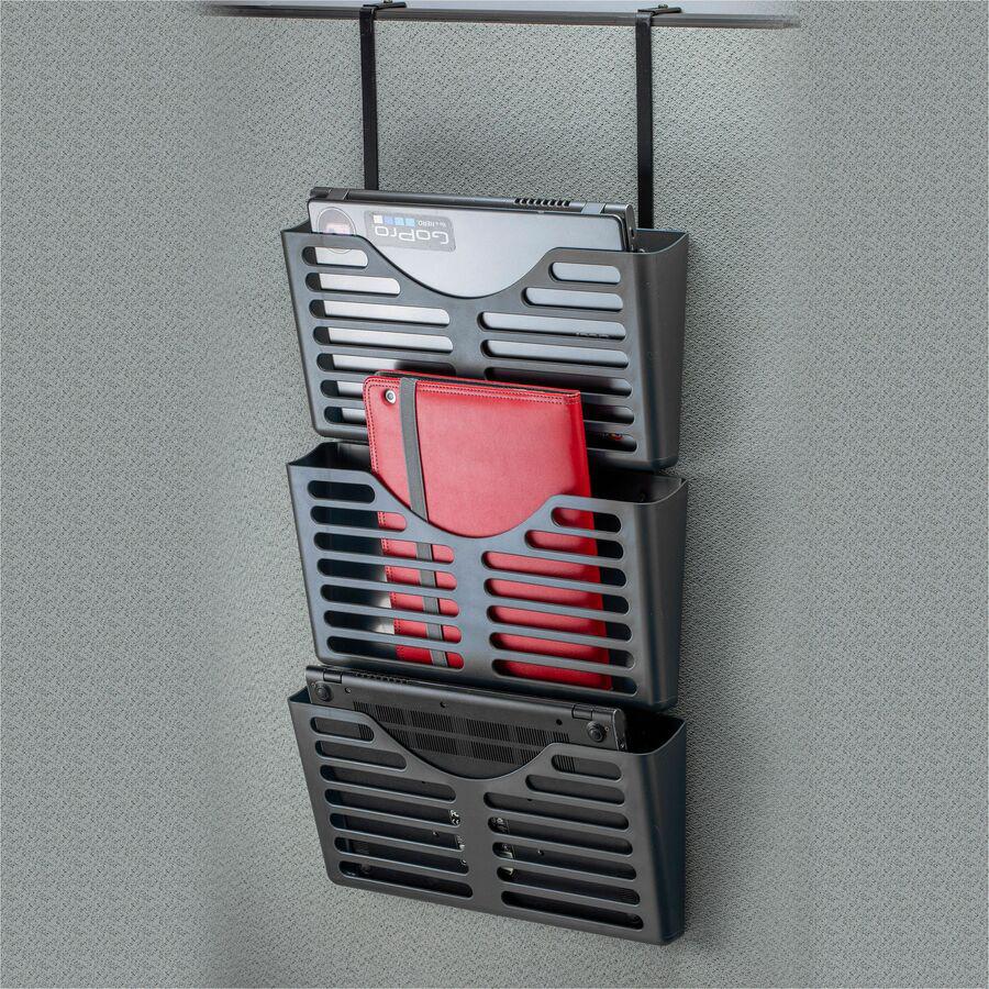 Lorell Hanging Triple Pocket File Set - 3 Pocket(s) - 30% Recycled - Black - Plastic - 1 Each. Picture 7