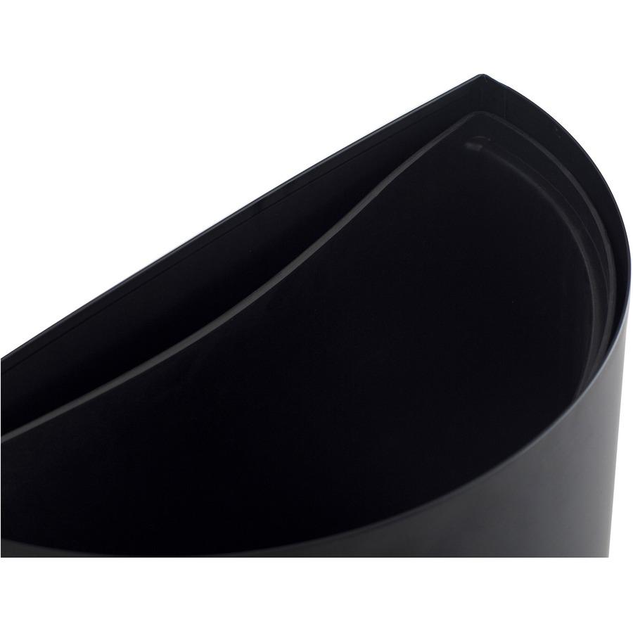 Safco Half Round Receptacle - 12.50 gal Capacity - Half-round - 32.5" Height x 17.5" Width x 9" Depth - Steel, Rubber, Plastic - Black - 1 Each. Picture 9