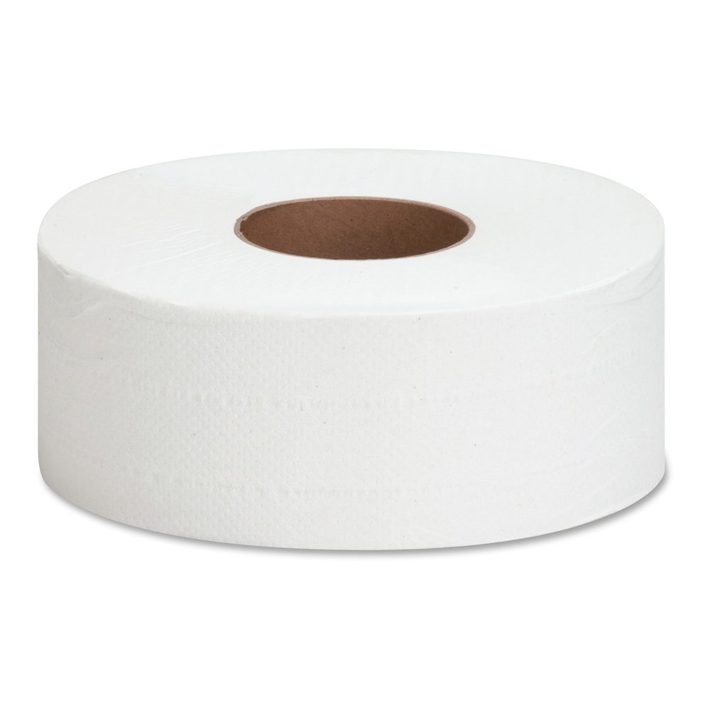 Genuine Joe Jumbo Roll Bath Tissues - 2 Ply - 3.25" Width x 1000 ft Length - 9" Roll Diameter - 3 19/64" Core - White - 12 / Carton. Picture 8