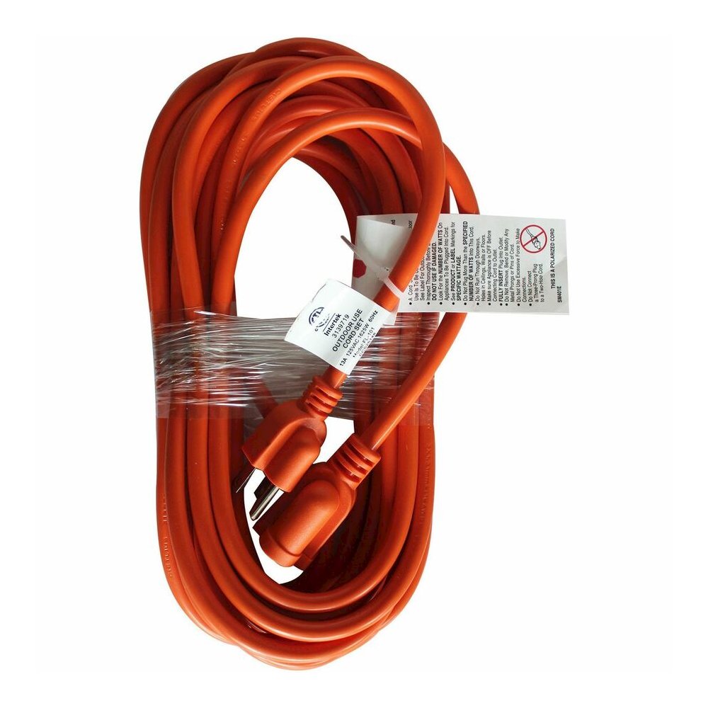Compucessory Heavy-duty Indoor/Outdoor Extension Cord - 16 Gauge - 125 V AC / 13 A - Orange - 25 ft Cord Length - 1 Each. Picture 7