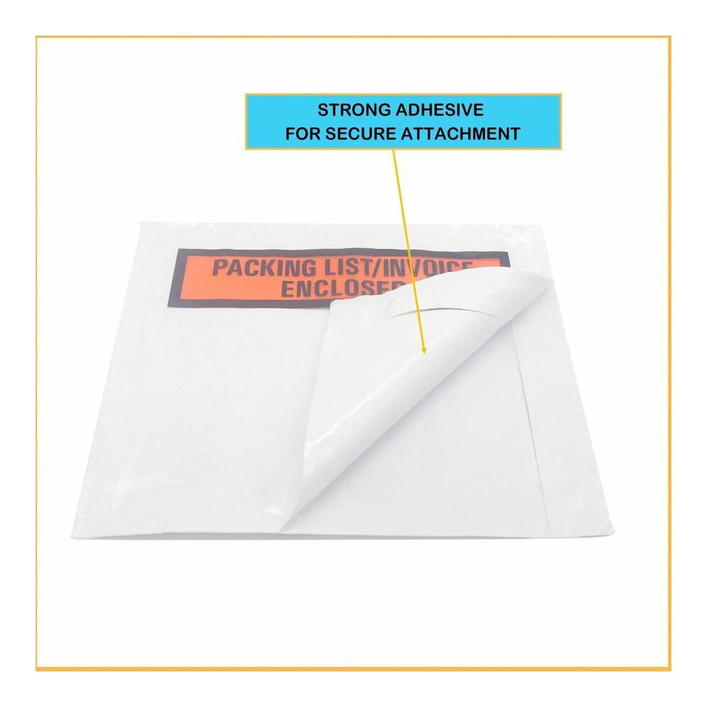 Sparco Pre-Labeled Waterproof Packing Envelopes - Packing List - 4 1/2" Width x 5 1/2" Length - Self-adhesive Seal - White - Low Density Polyethylene (LDPE) - 1000 / Box. Picture 8