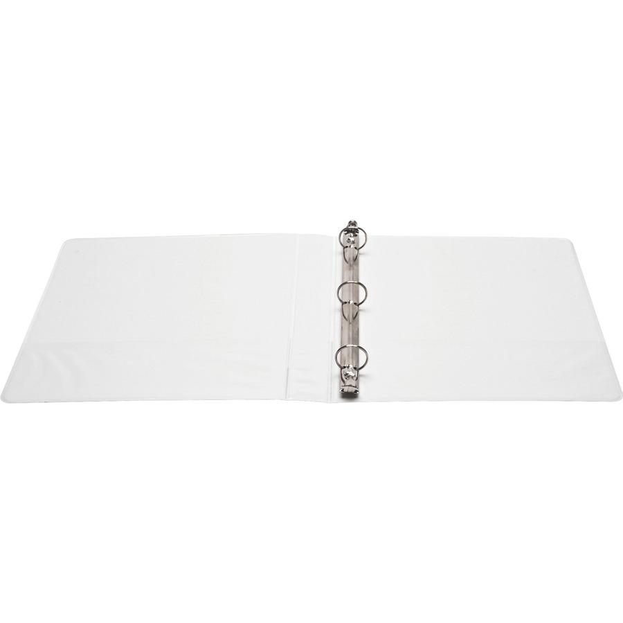 Business Source Round-ring View Binder - 1" Binder Capacity - Letter - 8 1/2" x 11" Sheet Size - 225 Sheet Capacity - Round Ring Fastener(s) - 2 Internal Pocket(s) - Chipboard, Polypropylene - White -. Picture 11