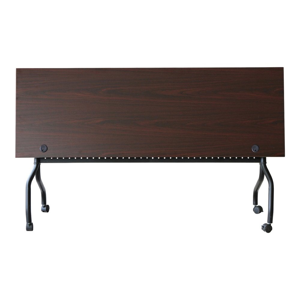 Lorell Flip Top Training Table - Rectangle Top - Four Leg Base - 4 Legs - 72" Table Top Width x 23.60" Table Top Depth - 29.50" Height x 70.88" Width x 23.63" Depth - Assembly Required - Black, Mahoga. Picture 10