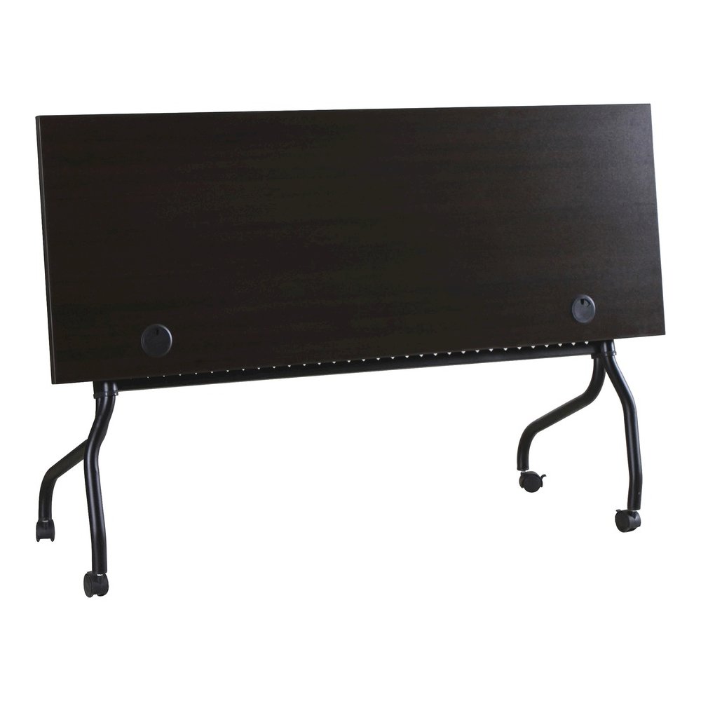 Lorell Flip Top Training Table - Rectangle Top - Four Leg Base - 4 Legs - 72" Table Top Width x 23.50" Table Top Depth - 29.50" Height x 70.88" Width x 23.63" Depth - Assembly Required - Espresso, Bla. Picture 9