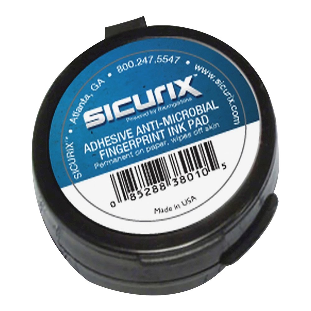 SICURIX Adhesive Fingerprint Ink Pads - 0.5" Height x 1.5" Width x 1.5" Depth - Black Ink - Black - 12 / Carton. Picture 8