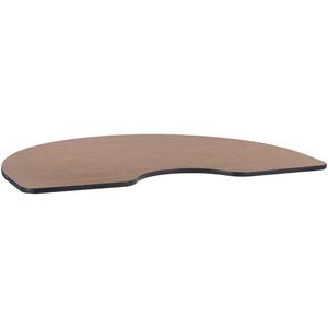 Lorell Classroom Activity Tabletop - High Pressure Laminate (HPL) Kidney-shaped, Medium Oak Top - 72" Table Top Width x 48" Table Top Depth x 1.13" Table Top Thickness - 1 Each. Picture 2