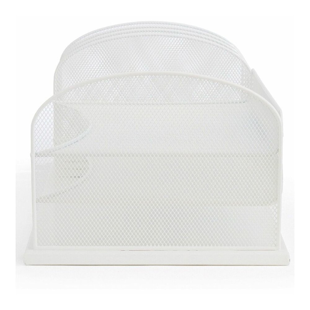 Safco Onyx 3 Tray/3 Upright Section Desk Organizer - 8.25" Height x 19.50" Width x 11.50" Depth - Desktop - White - Steel - 1 Each. Picture 12