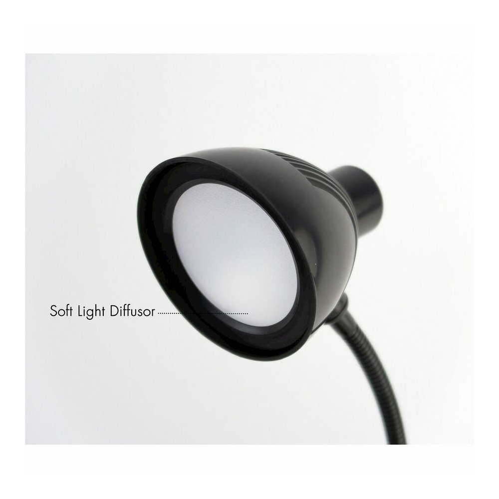 Lorell LED Desk Lamp - LED - 220 lm Lumens - Black - Desk Mountable - for Desk, Table. Picture 9
