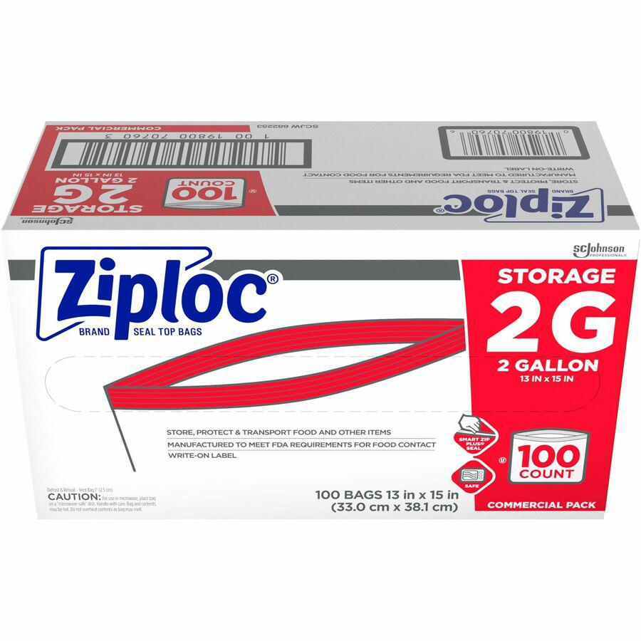 Ziploc&reg; 2-Gallon Storage Bags - Extra Large Size - 2 gal Capacity - Clear - Food - 100 / Carton. Picture 7