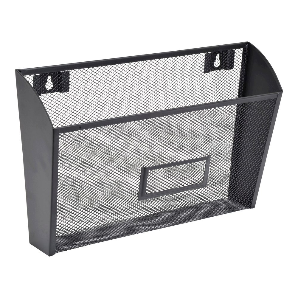 Lorell Mesh Wire Wall Pockets - 6.62" Height x 12.62" Width x 4.75" Depth - Black - 4 / Carton. Picture 6