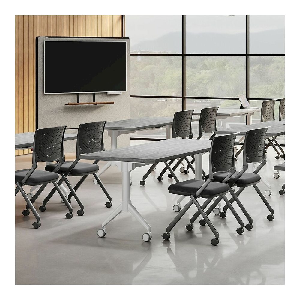 Lorell Relevance Series Tabletop - 71.6" Width x 29.5" Depth x 1" Thickness Table Top - Straight Edge - Finish: Weathered Charcoal, Laminate - Edge Banding - 1 Each. Picture 10