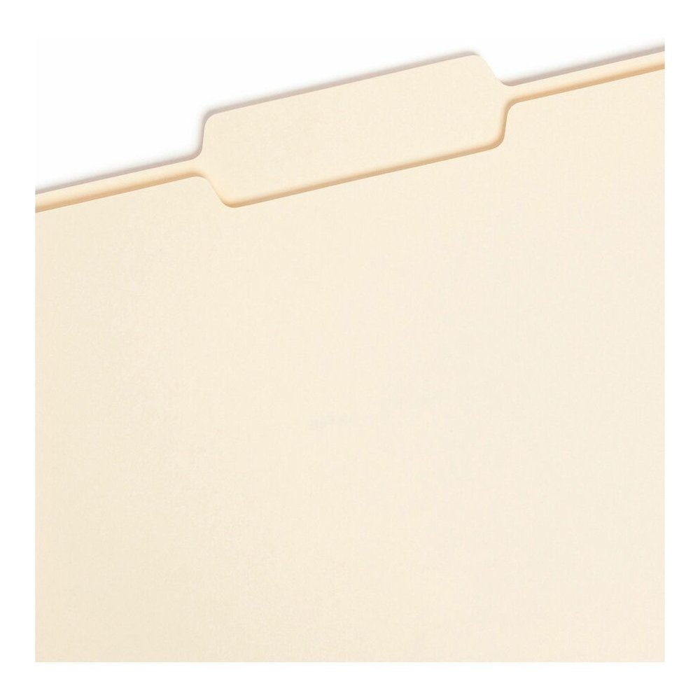Smead 1/3 Tab Cut Letter Recycled Top Tab File Folder - 8 1/2" x 11" - 3/4" Expansion - Top Tab Location - Center Tab Position - 11 pt. - 1 Plys - Manila - Sturdy, Rounded Corner - 10% Recycled - 100/. Picture 8