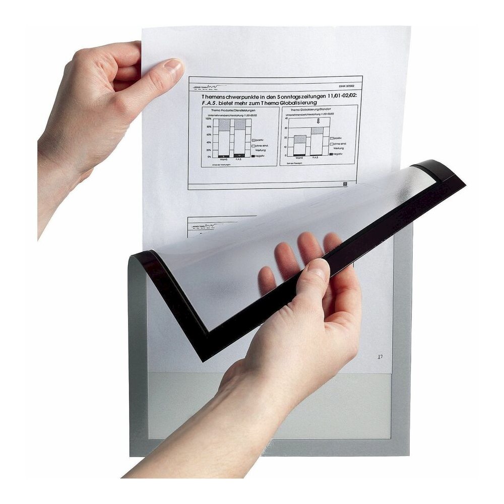 DURABLE DURAFRAME Document Frame - Holds 8.50" x 11" Insert - Rectangle - Surface - Horizontal, Vertical - Sturdy, Self-adhesive, Magnetic - Silver - 2 / Pack. Picture 9
