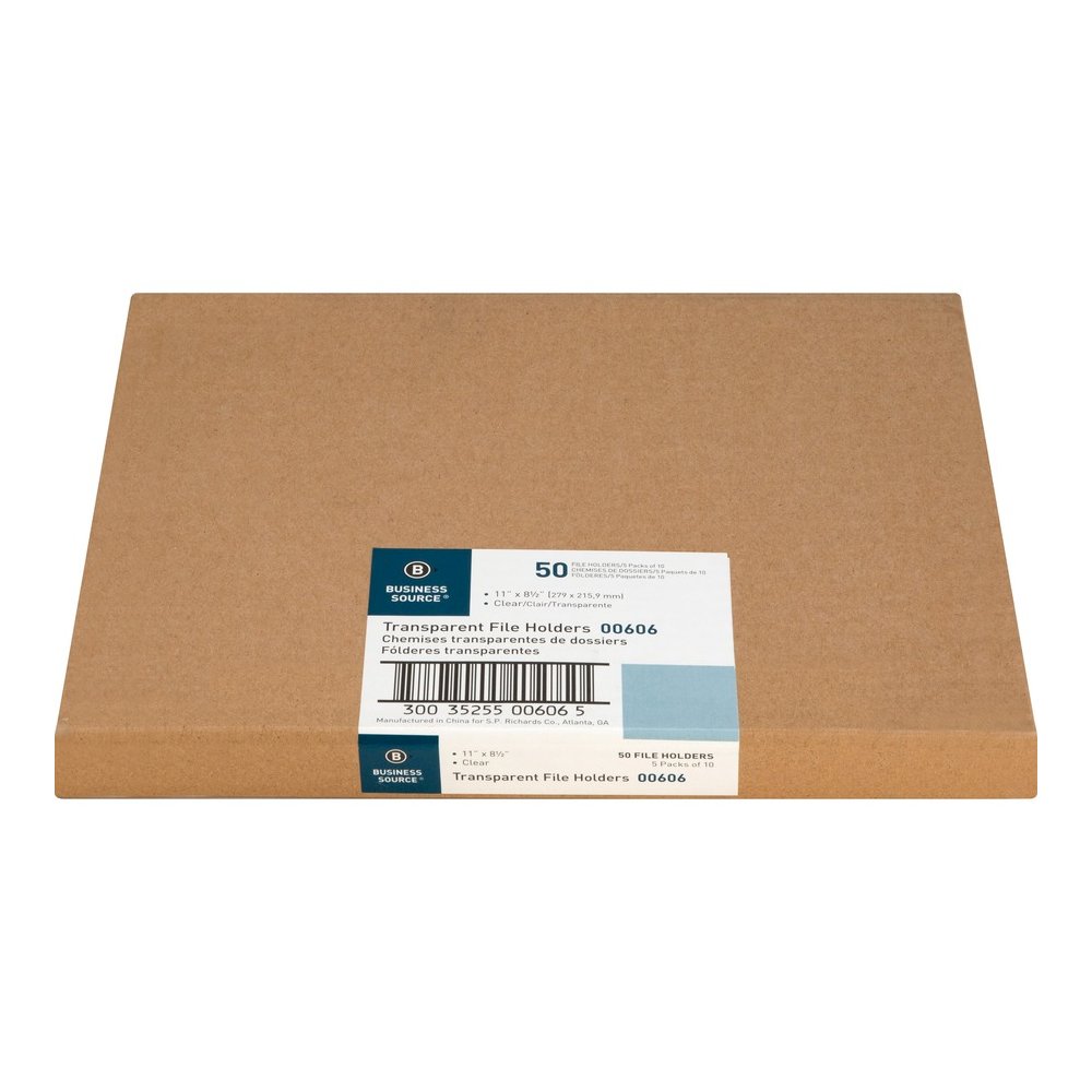 Business Source Letter File Sleeve - 8 1/2" x 11" - 20 Sheets Capacity - Clear - Water Resistant, Transfer Safe, Lightweight, Transparent - 10/Pack - 5 / Box. Picture 11