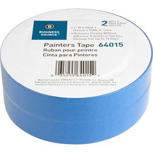 Business Source Multisurface Painter's Tape - 60 yd Length x 1" Width x 5.5 mil Thickness - Blue - 2 / Pack. Picture 9