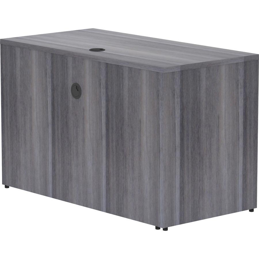 Lorell Essentials Series Return Shell - 48" x 24"29.5" , 1" Top - Laminate, Weathered Charcoal Table Top - Modesty Panel. Picture 12